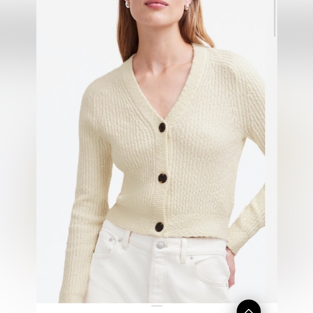 Madewell // NWOT Bouclé-Knit V-Neck Cardigan Sweater - Picture 4 of 6